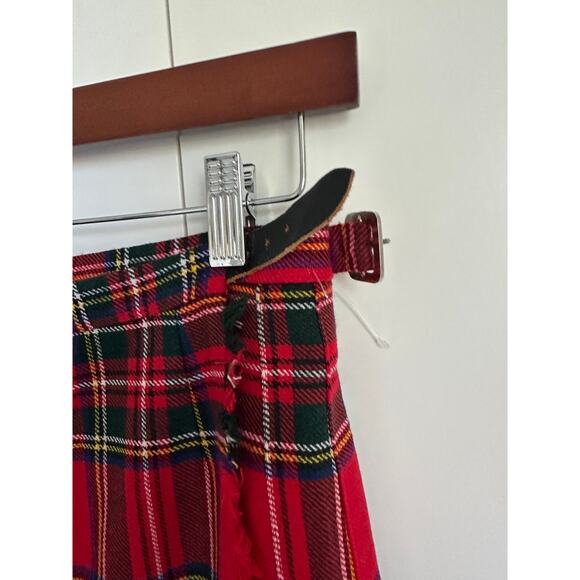 Vintage Tartan Plaid Wool Blend Wrap Skirt Size W26 School Girl Academia Fall - Picture 3 of 11